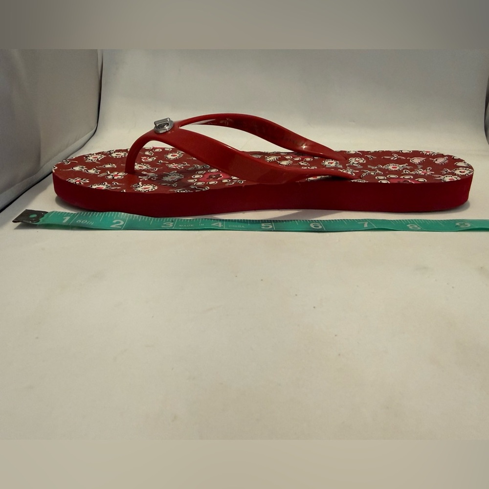 Coach Abbigail Red Floral Flip Flops sz 7-8 - Picture 10 of 11